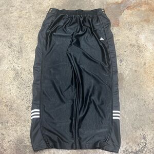 Y2K Adidas Snap Track Pants Men’s Medium Glossu Black Loose Streetwear Sports